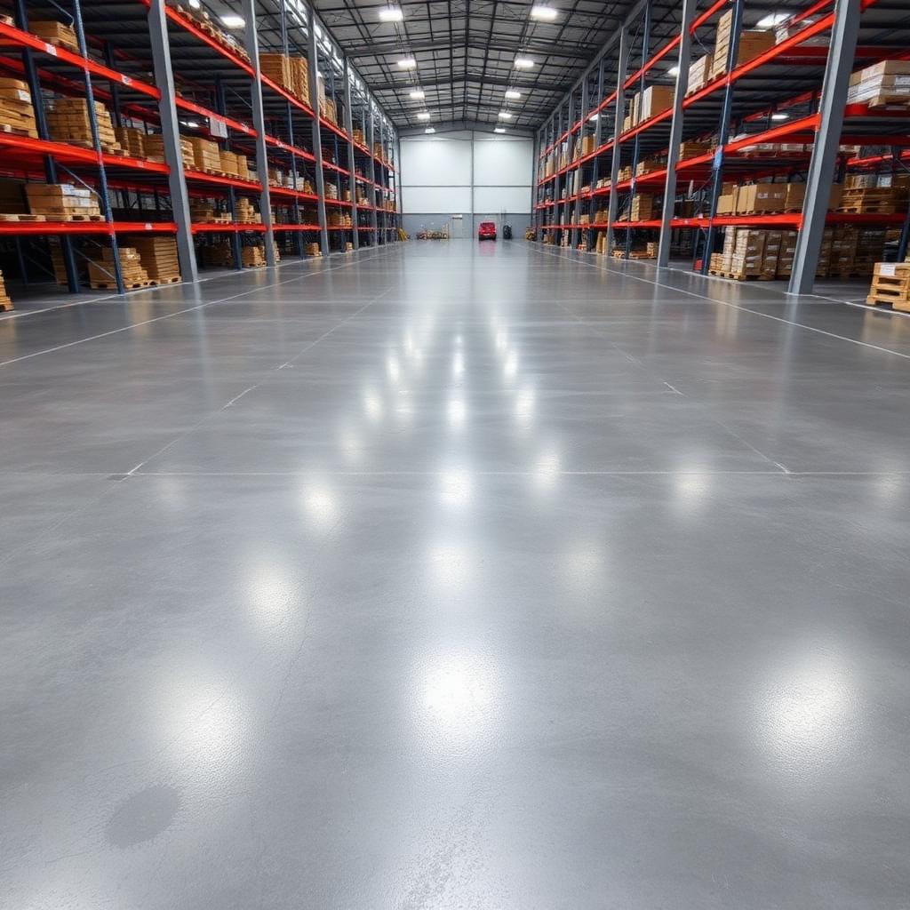 Commercial epoxy warehouse floor